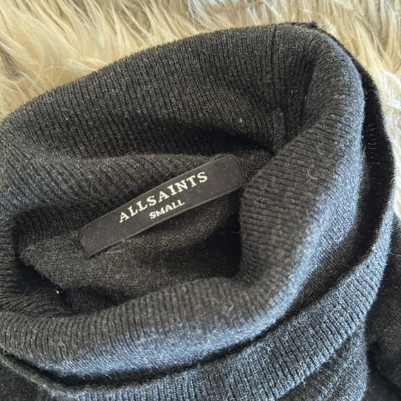 All Saints Hava Dress Cashmere Wool Black Size Small - Picture 6 of 7